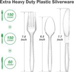 360 Count Extra Heavy Duty Clear Plastic Silverware - Image 5