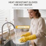 3 Pairs Rubber Dishwashing Gloves - Image 3