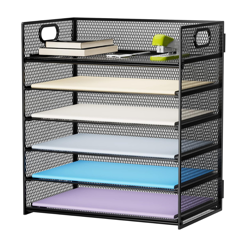 Untitled design (26) Marbrasse 6 Tier Paper Organizer Letter Tray - Image 1