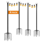 4 Pack String Light Poles for Outside