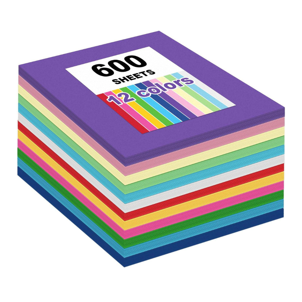 Untitled design (8) 600 Sheets Construction Paper Assorted Colors for Art Craft Drawing - Image 1