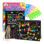 ZMLM Scratch Paper Art-Crafts Gift: 2 Pack Rainbow Notebooks